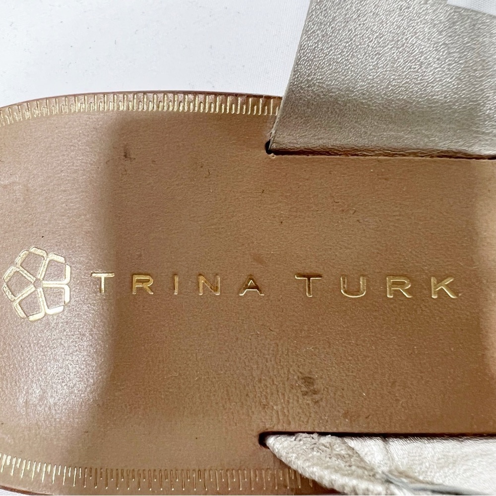 Trina Turk Metallic Leather Sandals Size 7.5 - Picture 4 of 6